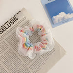 Load image into Gallery viewer, Summer Elastic Mesh Scrunchie Rubber Band Kawaii Lace Rainbow Ponytail Holder Hair Ring Rope Organza Hair Accessories
