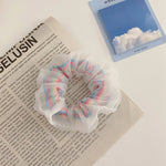 Load image into Gallery viewer, Summer Elastic Mesh Scrunchie Rubber Band Kawaii Lace Rainbow Ponytail Holder Hair Ring Rope Organza Hair Accessories
