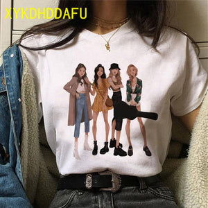 Blackpink Fashion T Shirt Women Hip Hop Casual Summer Top Tee K-pop Streetwear Tshirt Harajuku New Korean Style T-shirt Female