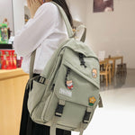 Load image into Gallery viewer, DIFA Solid color Women Backpack Waterproof nylon Backpacks Female Travel Bag Schoolbag for teenage girls Insert buckle Mochilas
