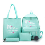 Load image into Gallery viewer, 4Pcs Women Schoolbags Nylon Backpack For Teenagers Girls Student Book Bag Boys School Bag
