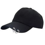 Load image into Gallery viewer, Hip Pop Kpop Baseball Cap With Rings Jimin Hat Suga Cap Live The Wings Tour Cap Iron Ring Snapback Hats Bts
