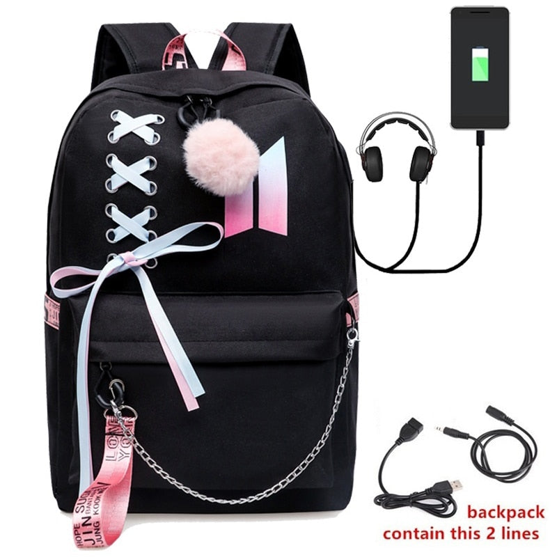 Luminous Backpacks Women/Men's School Bags Laptop Travel Bags Teenage Notebook Backpack Nylon Mochila Pusheen Bag
