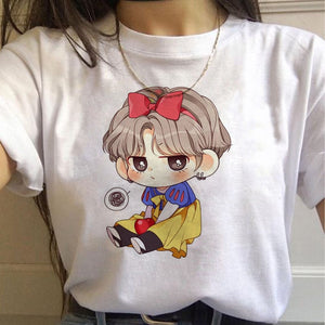 Harajuku T Shirts Women RM J-hope Bangtan Boys printed Tshirt Tshirts Cartoon Top Tee Female