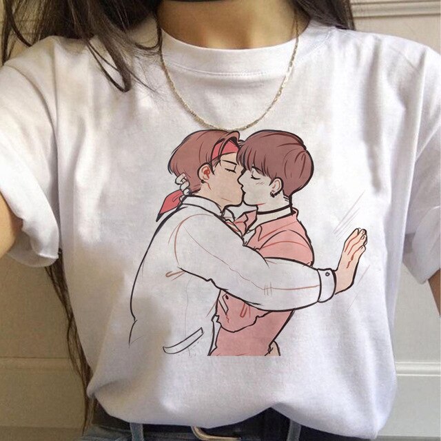 Harajuku T Shirts Women RM J-hope Bangtan Boys printed Tshirt Tshirts Cartoon Top Tee Female