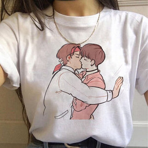 Harajuku T Shirts Women RM J-hope Bangtan Boys printed Tshirt Tshirts Cartoon Top Tee Female