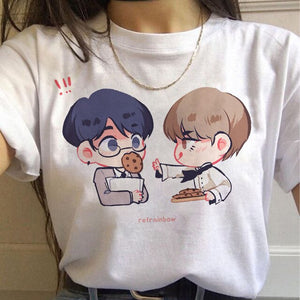 Harajuku T Shirts Women RM J-hope Bangtan Boys printed Tshirt Tshirts Cartoon Top Tee Female