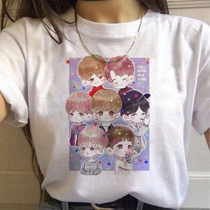 Harajuku T Shirts Women RM J-hope Bangtan Boys printed Tshirt Tshirts Cartoon Top Tee Female