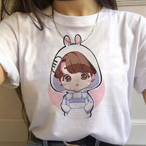 Harajuku T Shirts Women RM J-hope Bangtan Boys printed Tshirt Tshirts Cartoon Top Tee Female