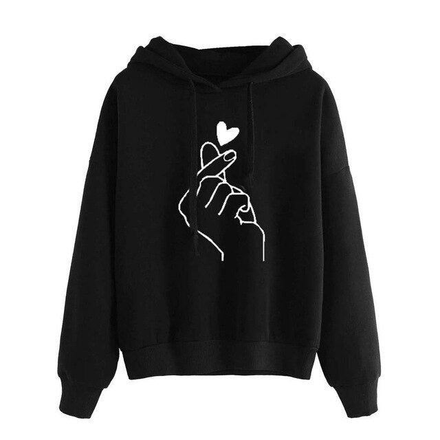 Womens Musical Notes Long Sleeve Hoody Sweatshirt Hooded Pullover Tops Blouse Sudaderas Mujer Bts Album Moleton Feminino Felpe 5