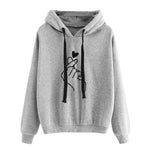 Load image into Gallery viewer, Womens Musical Notes Long Sleeve Hoody Sweatshirt Hooded Pullover Tops Blouse Sudaderas Mujer Bts Album Moleton Feminino Felpe 5
