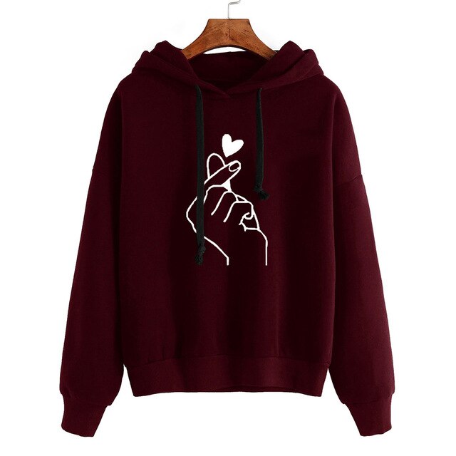 Womens Musical Notes Long Sleeve Hoody Sweatshirt Hooded Pullover Tops Blouse Sudaderas Mujer Bts Album Moleton Feminino Felpe 5