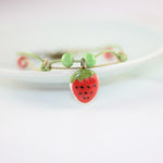 Load image into Gallery viewer, Miredo jewelry wholesale cute little strawberry watermelon clavicle necklace ceramic pendants twitter woven chain necklace #5182
