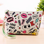 Load image into Gallery viewer, Aosbos Women PU Leather Prints Cosmetic Organizer Bag  Lady Cute Waterproof Makeup Bags Travel Ladies Pouch Storage Cosmetic Bag
