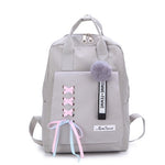 Load image into Gallery viewer, 4Pcs/Set Ribbon Chain Bowknot Letter Mochila Canvas Backpack Travel Rucksacks Leisure Backpacks For Teenage Girls School Bagpack
