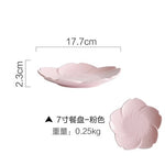 Load image into Gallery viewer, Pink White Cherry Blossom Ceramic Plate Dish Soup Food Rice Bowl Porcelain Tea Coffee Cup And Saucer Dinner Plate Tableware Set

