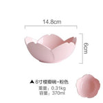 Load image into Gallery viewer, Pink White Cherry Blossom Ceramic Plate Dish Soup Food Rice Bowl Porcelain Tea Coffee Cup And Saucer Dinner Plate Tableware Set
