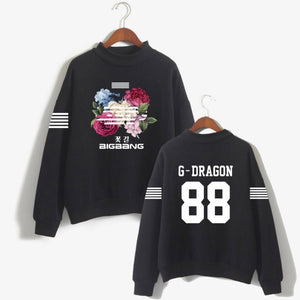 Kpop K-pop Korea Bigbang Flower Road Hoodie Sweatshirt Women Fashion Bigbang Female Fans Turtleneck Capless Sweatshirt Clothes