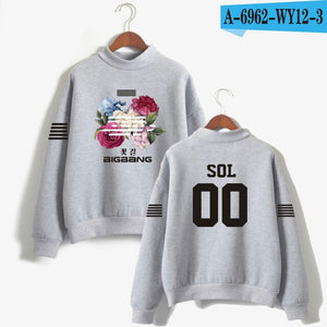 Kpop K-pop Korea Bigbang Flower Road Hoodie Sweatshirt Women Fashion Bigbang Female Fans Turtleneck Capless Sweatshirt Clothes