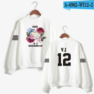 Kpop K-pop Korea Bigbang Flower Road Hoodie Sweatshirt Women Fashion Bigbang Female Fans Turtleneck Capless Sweatshirt Clothes
