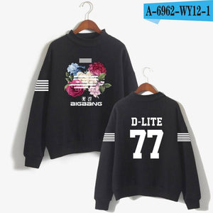 Kpop K-pop Korea Bigbang Flower Road Hoodie Sweatshirt Women Fashion Bigbang Female Fans Turtleneck Capless Sweatshirt Clothes