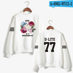 Kpop K-pop Korea Bigbang Flower Road Hoodie Sweatshirt Women Fashion Bigbang Female Fans Turtleneck Capless Sweatshirt Clothes