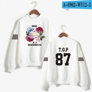 Kpop K-pop Korea Bigbang Flower Road Hoodie Sweatshirt Women Fashion Bigbang Female Fans Turtleneck Capless Sweatshirt Clothes