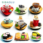Load image into Gallery viewer, Kawaii cute sushi Dessert Cat figurine mini animal home decor miniature fairy garden decoration accessories modern Bonsai figure
