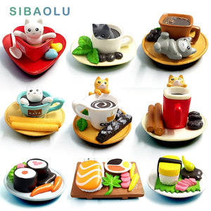 Kawaii cute sushi Dessert Cat figurine mini animal home decor miniature fairy garden decoration accessories modern Bonsai figure