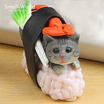 Load image into Gallery viewer, Kawaii cute sushi Dessert Cat figurine mini animal home decor miniature fairy garden decoration accessories modern Bonsai figure

