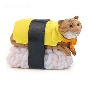 Kawaii cute sushi Dessert Cat figurine mini animal home decor miniature fairy garden decoration accessories modern Bonsai figure